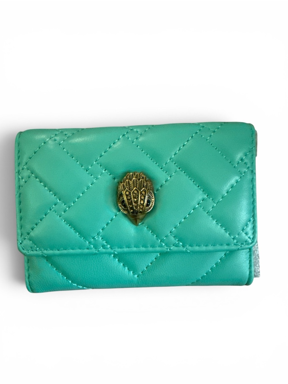Kurt Geiger light blue/ urquoise trifold wallet Multicolor Rainbow Box. NIB